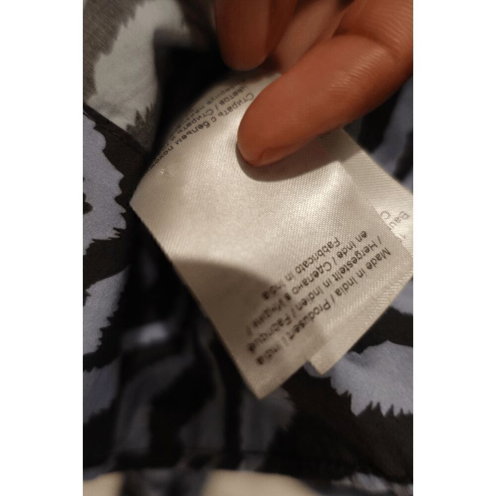 GANNI Printed Cotton Poplin Top In Forever Blue Size 36 - Picture 7 of 12